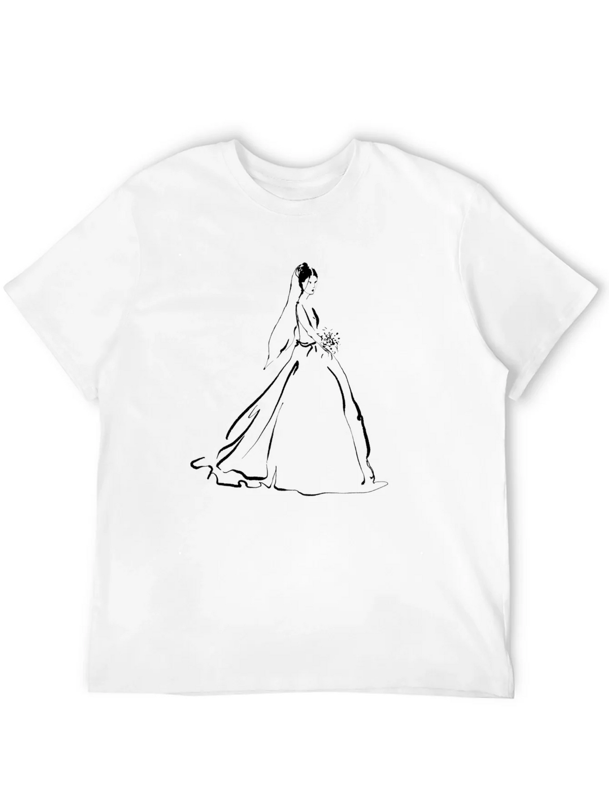 Elegant Bride Graphic Tee - Black Cotton Blend