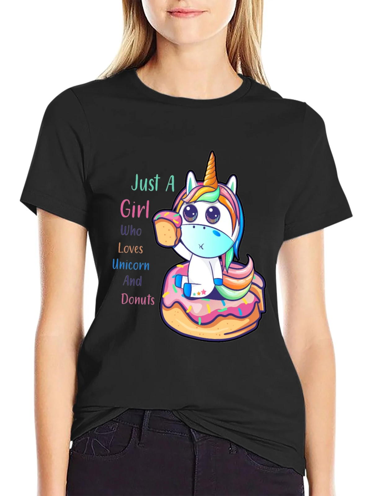 Unicorn & Donuts Graphic T-Shirt
