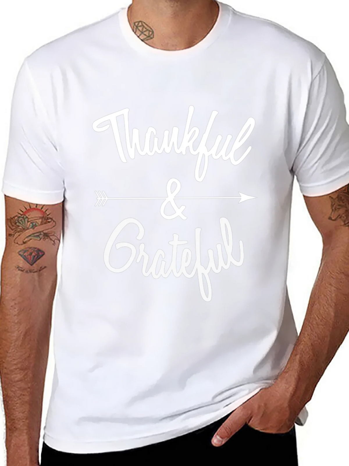 Thankful & Grateful Graphic Tee - Black
