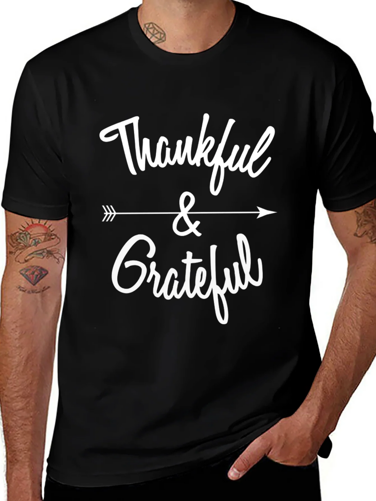 Thankful & Grateful Graphic Tee - Black