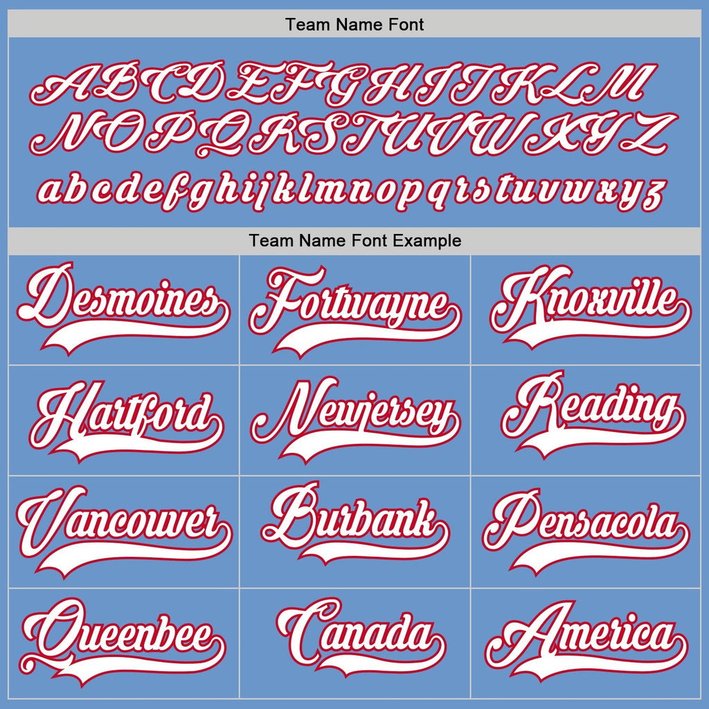 Custom Hockey Jersey - Light Blue White-Red