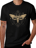Mystic Moth Graphic Tee - Black Cotton T-Shirt