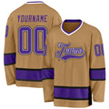 Custom Hockey Jersey - Old Gold Purple-Black