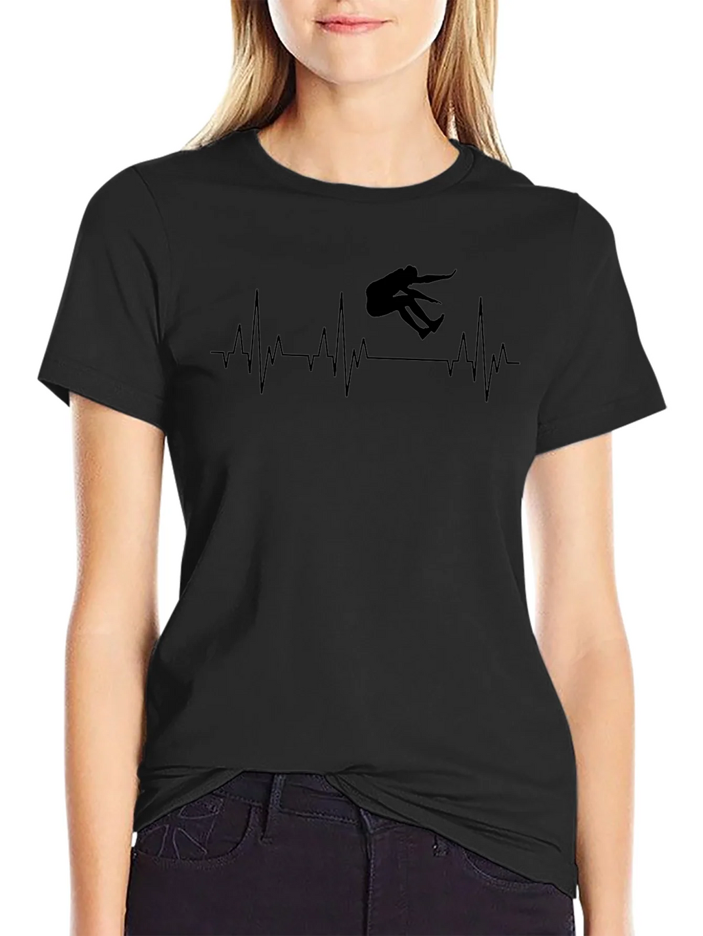 Skateboarding Heartbeat Graphic T-Shirt