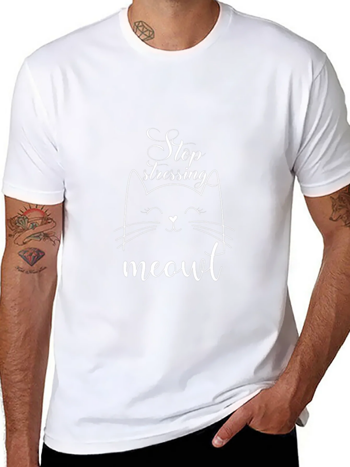 Stop Stressing Meowt Black T-Shirt